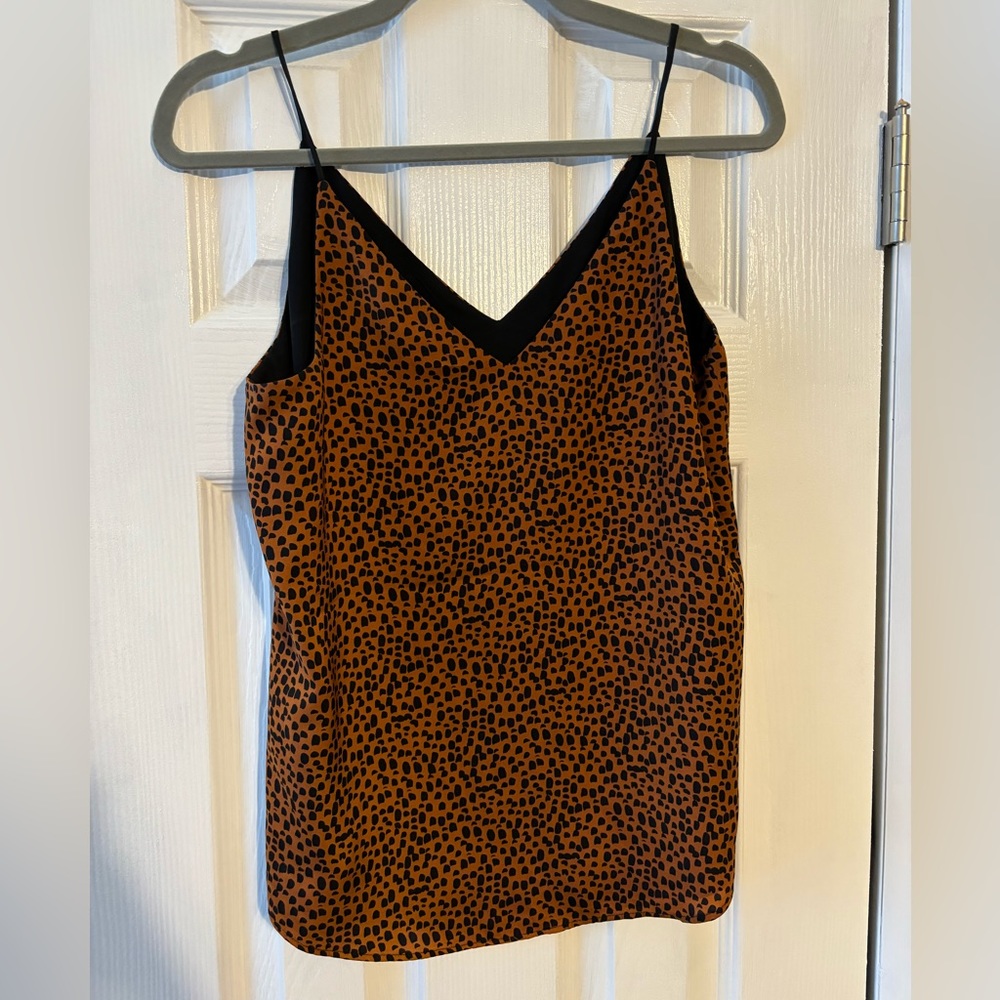 Express Leopard Print V-Neck Tank Top